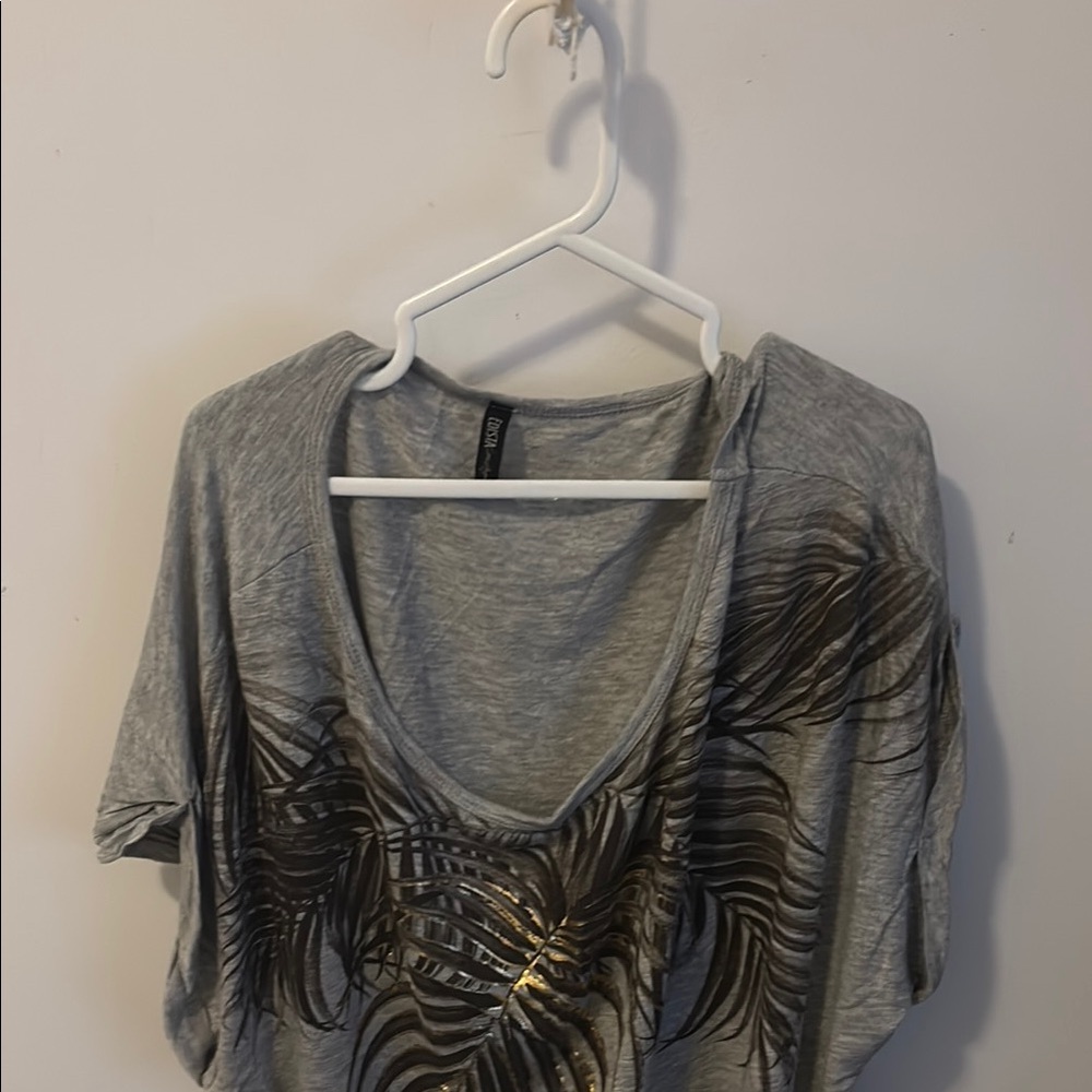 Gray Graphic Short Sleeve Relaxed T-Shirt